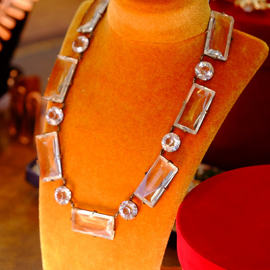 Antique Sterling Paste Necklace 1920s