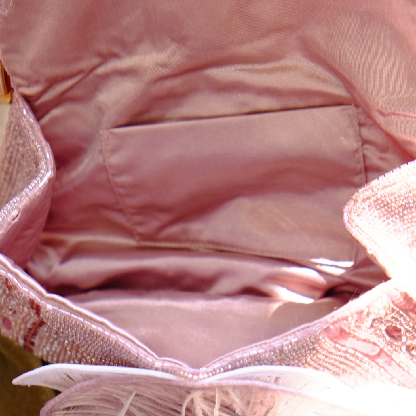 Dusty Rose Ostrich Feather Clutch
