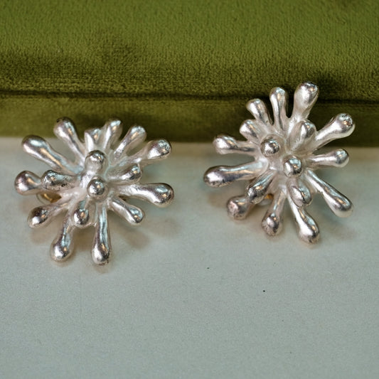 Christian Lacroix Anemone Clip on Earrings 1990s