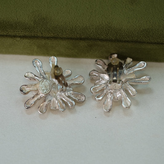 Christian Lacroix Anemone Clip on Earrings 1990s