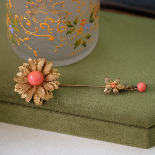 Miriam Haskell Flower Stick Pin 1950s