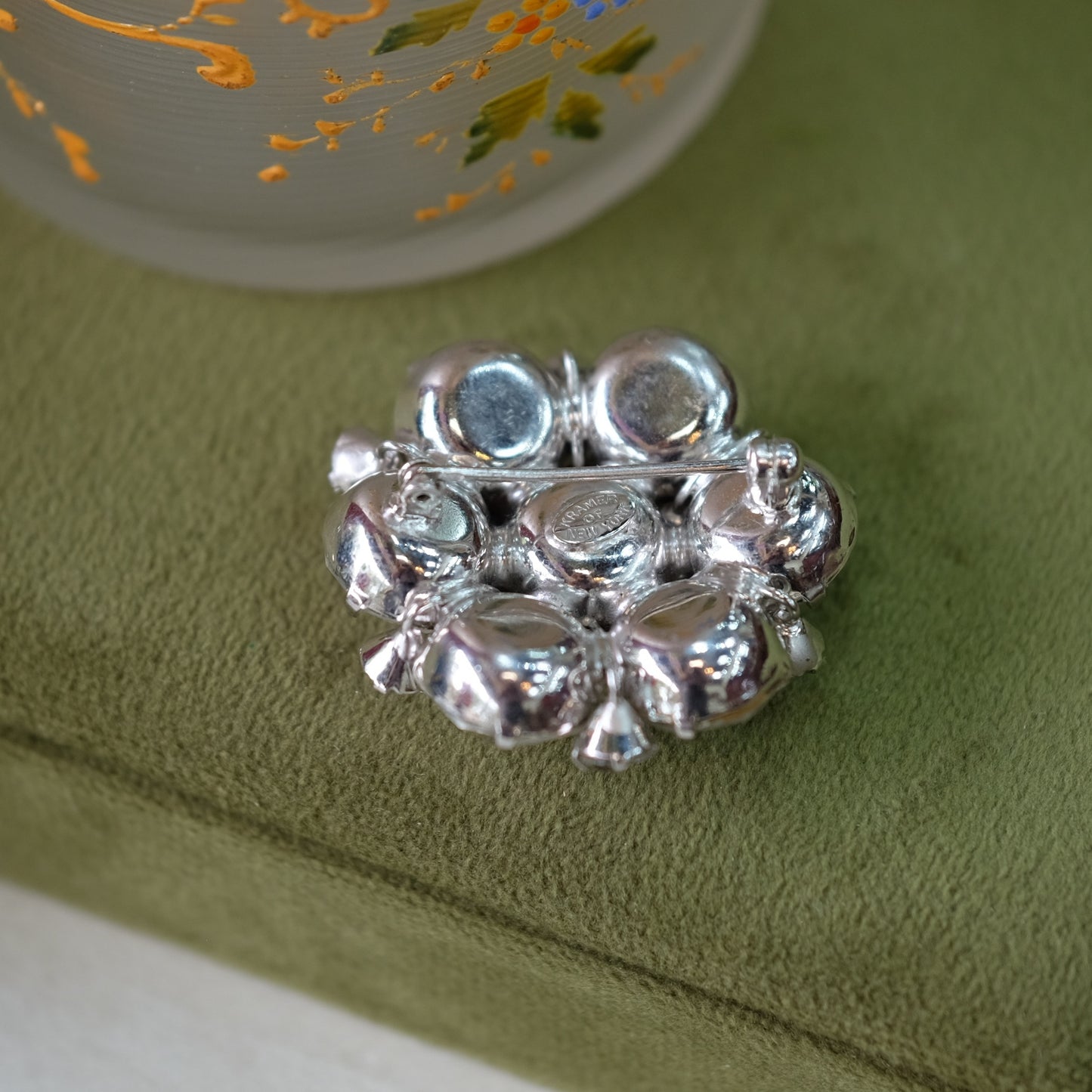 Kramer of New York Small Rhinestone Flower Pin
