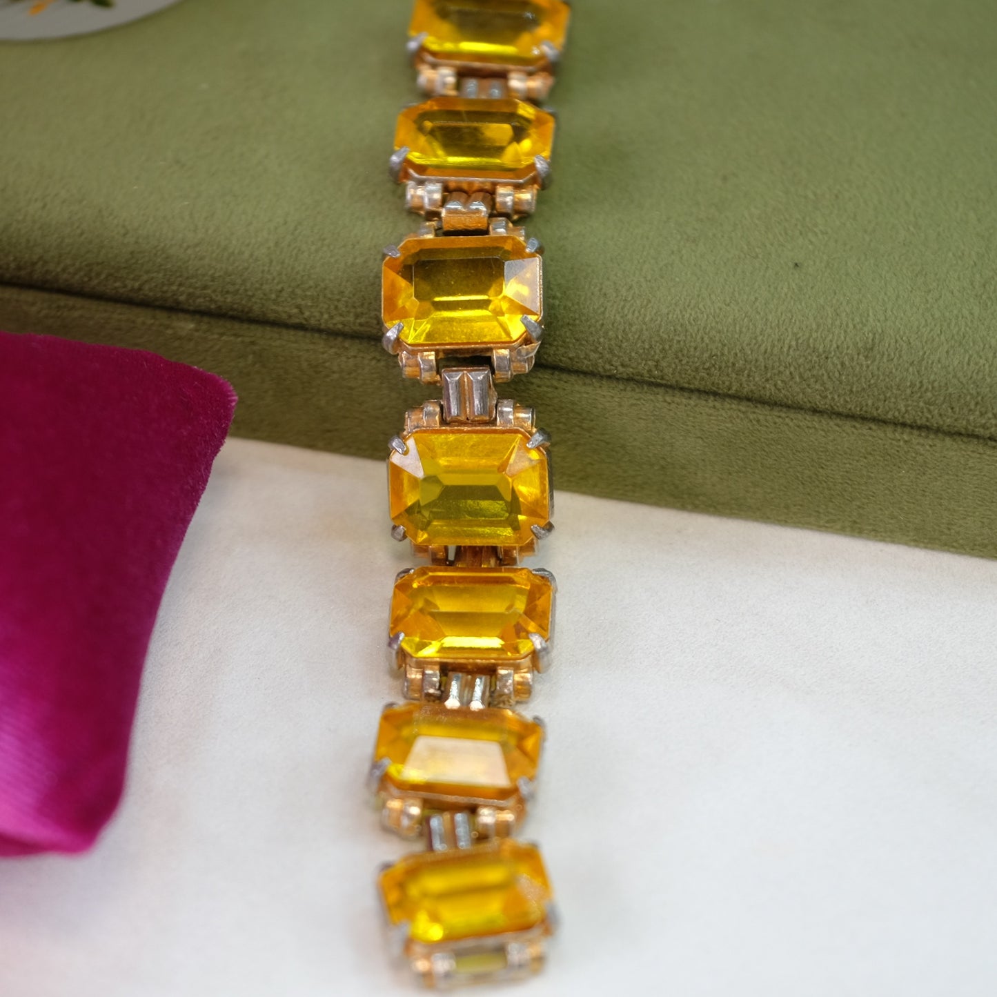 Vintage Retro Faux Citrine Bracelet 1930s