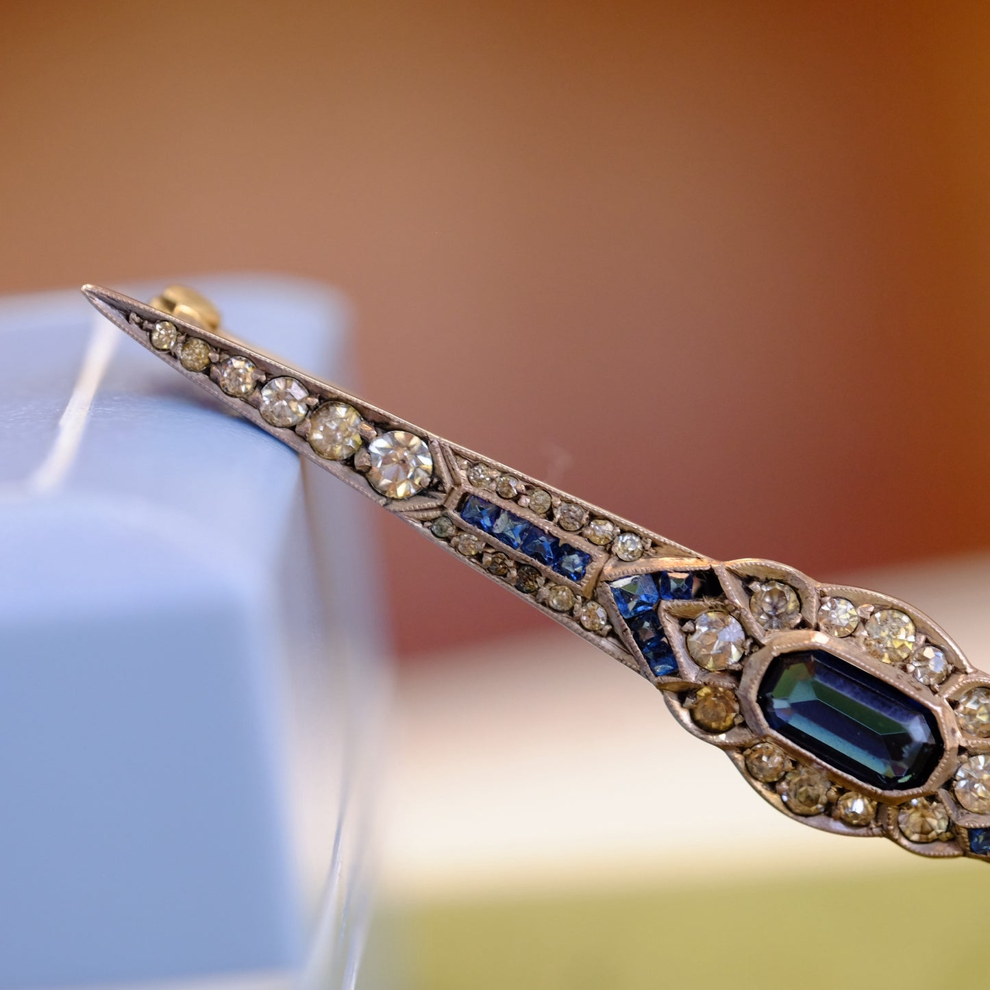 Art Deco Paste Sapphire Bar Pin