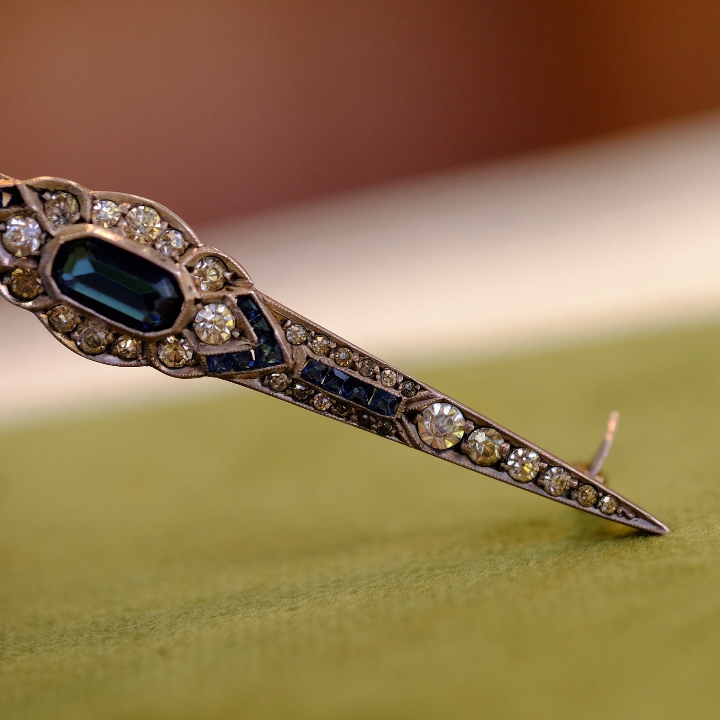 Art Deco Paste Sapphire Bar Pin