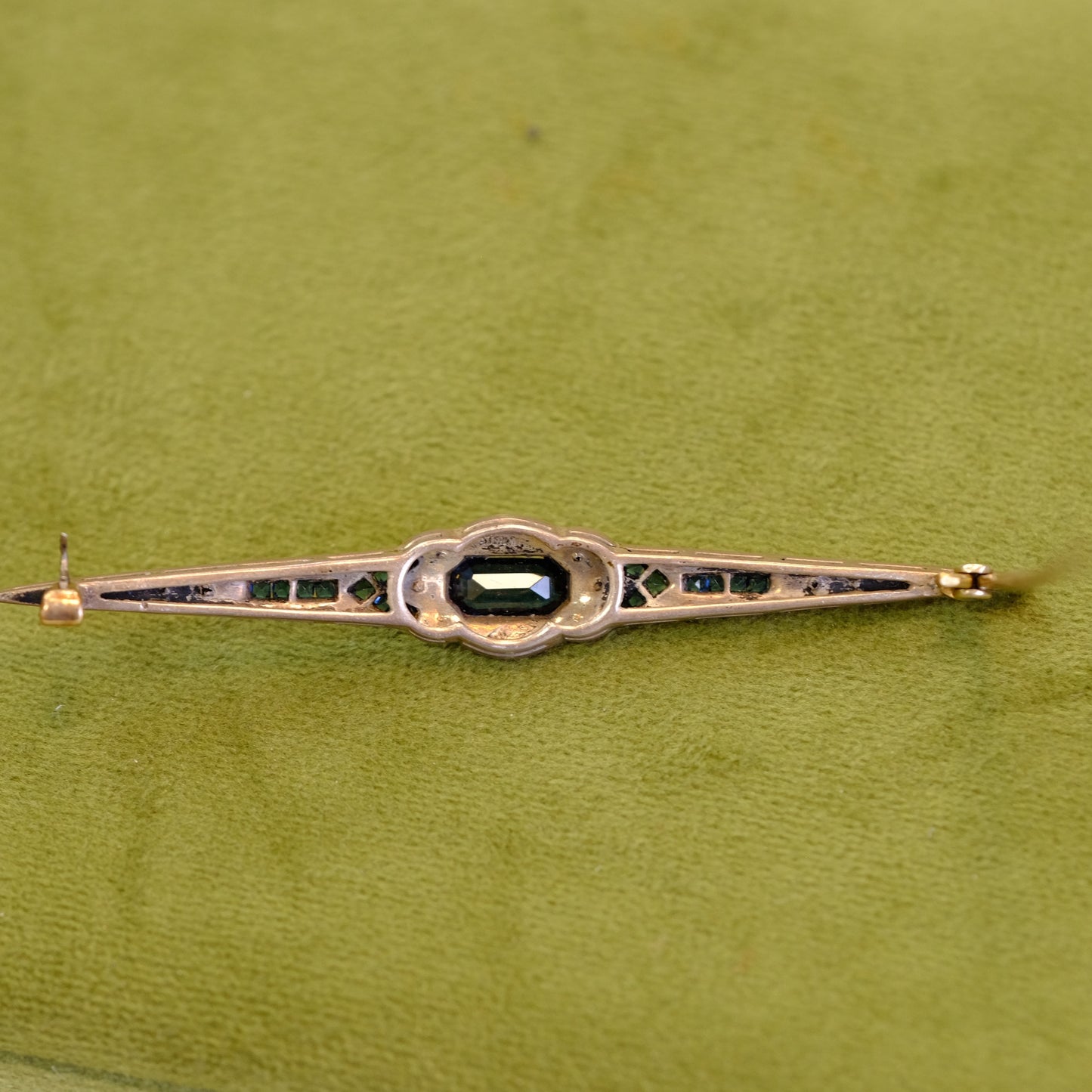 Art Deco Paste Sapphire Bar Pin
