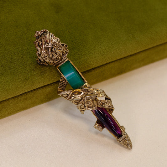 Vintage Celtic Sword Brooch 1980s