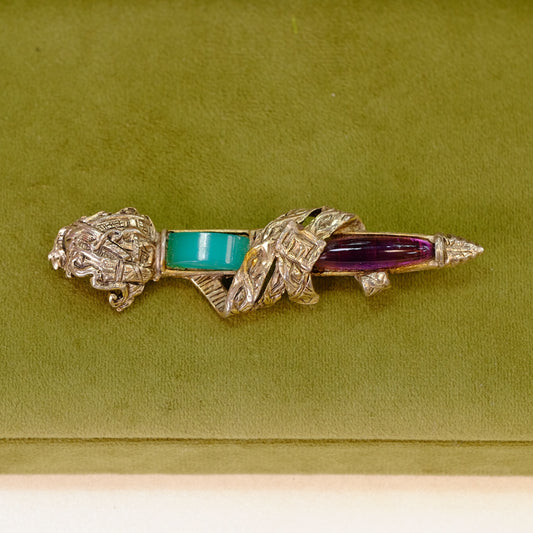 Vintage Celtic Sword Brooch 1980s
