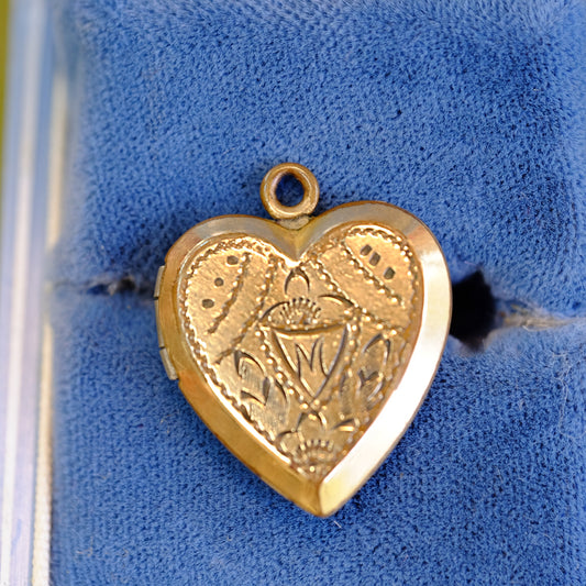 Heart Locket with Etchings