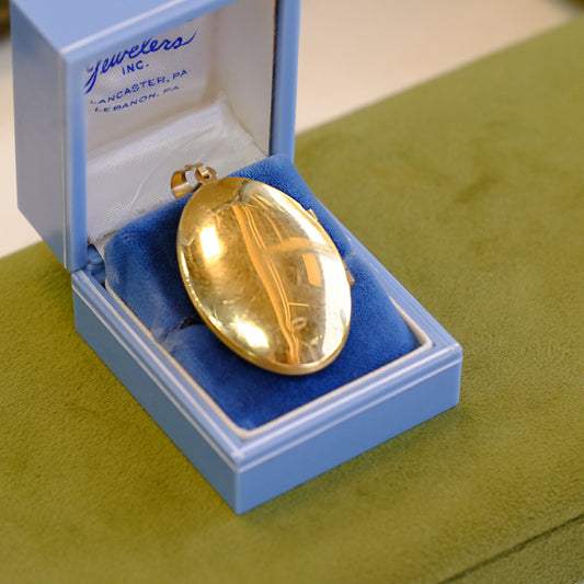 Large Oval Locket with Etching