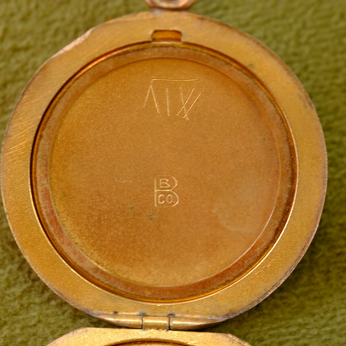 Gold Filled Paste Crescent Moon Locket