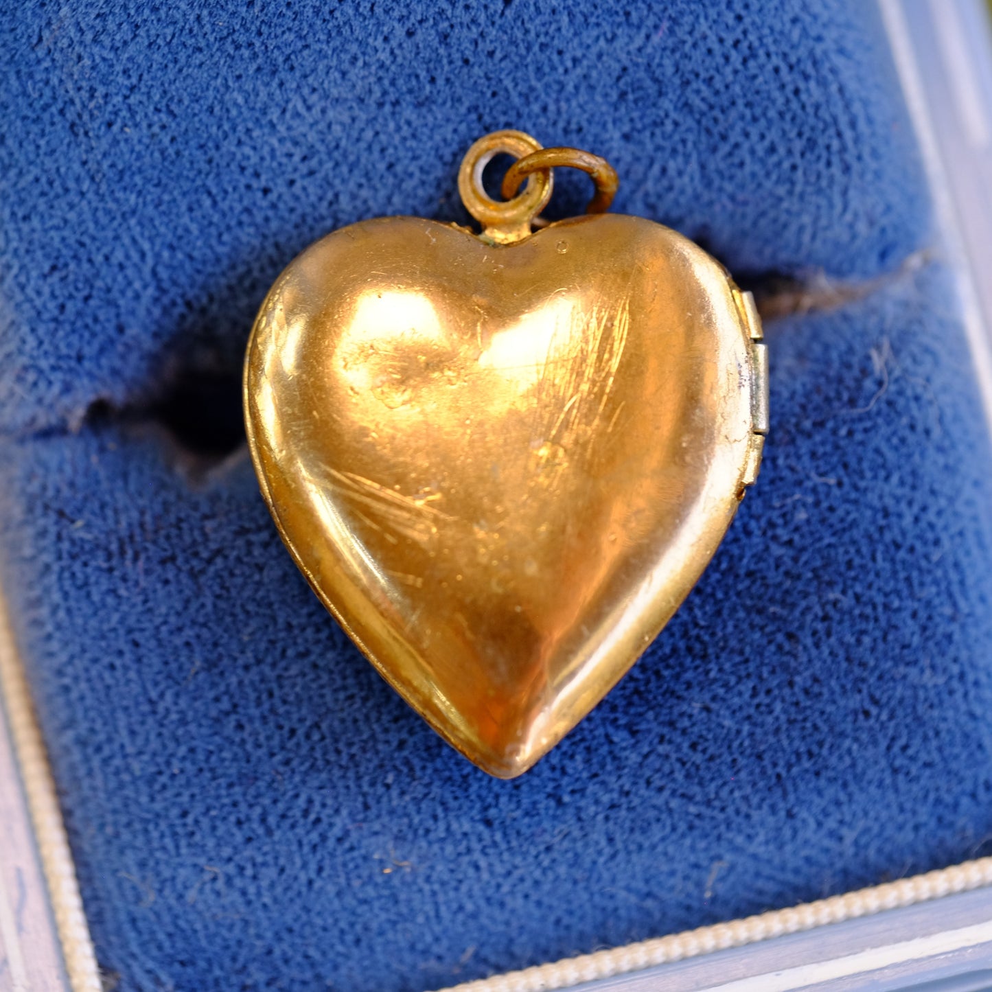 Gold Filled Heart Locket with Plaque