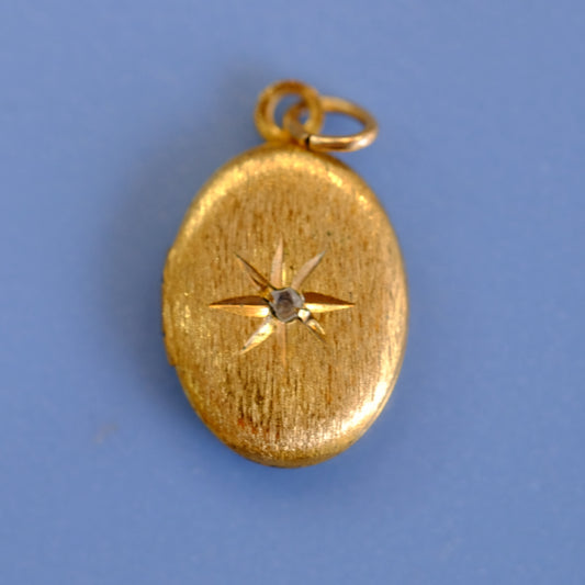 12k Gold Filled Locket with Diamond Flake