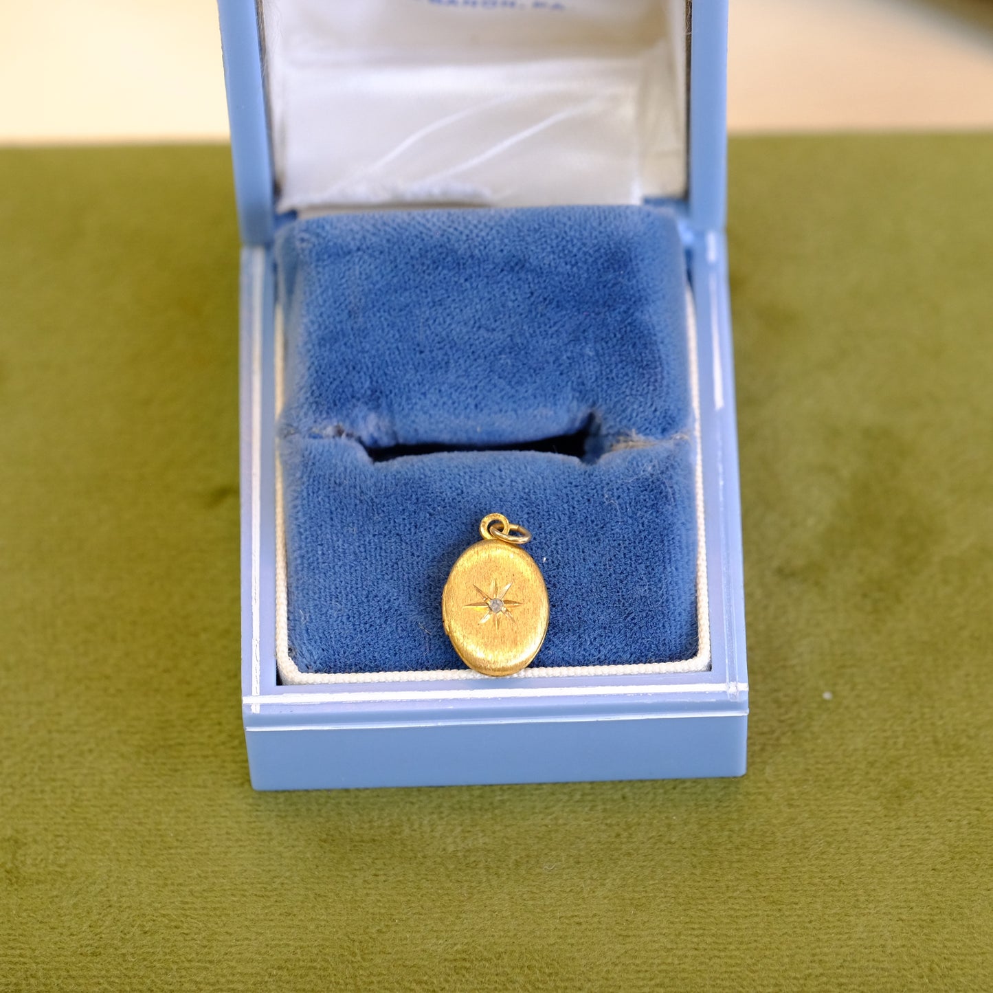12k Gold Filled Locket with Diamond Flake