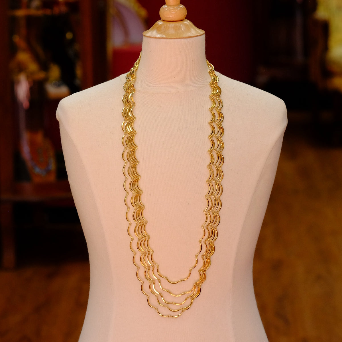 Multi-row Long Statement Necklace