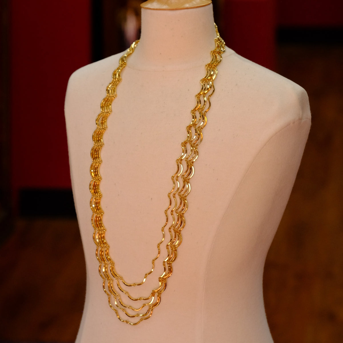 Multi-row Long Statement Necklace