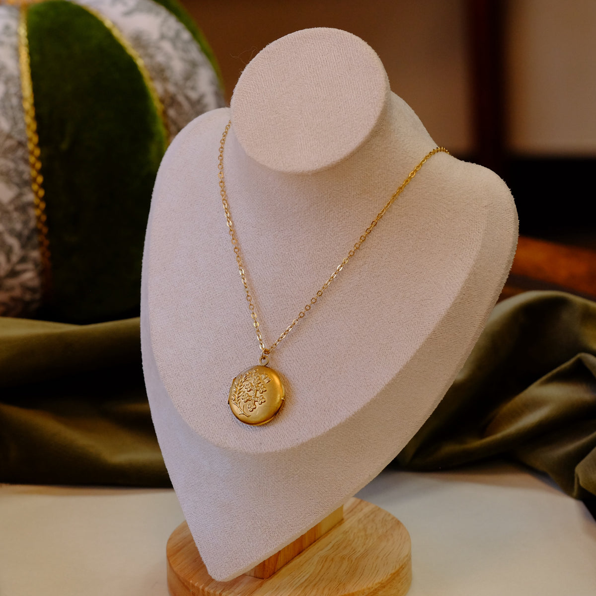 12k Gold Filled Round Cross Locket