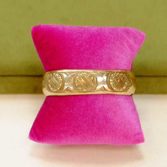 Victorian Gold Filled Bangle with circular designs