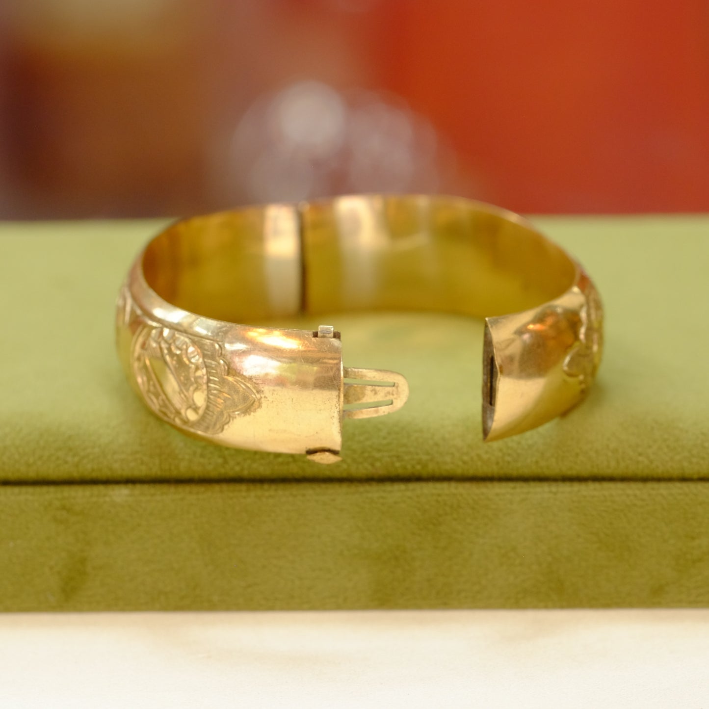 Victorian Gold Filled Bangle with circular designs