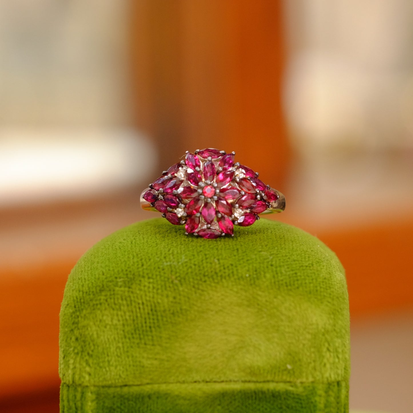 Vintage Silver Garnet Ring
