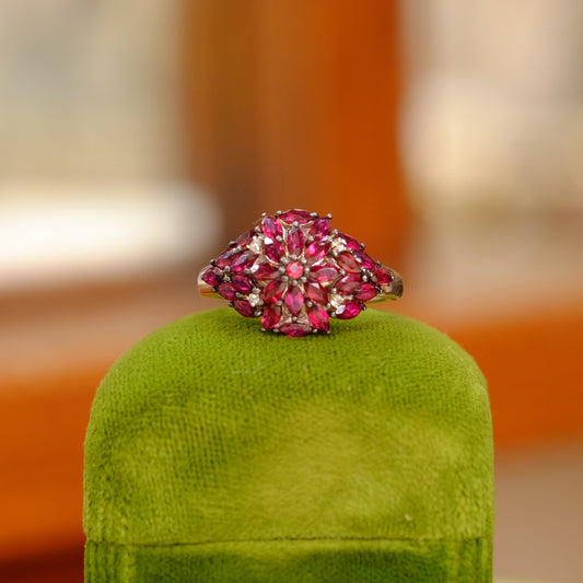 Vintage Silver Garnet Ring