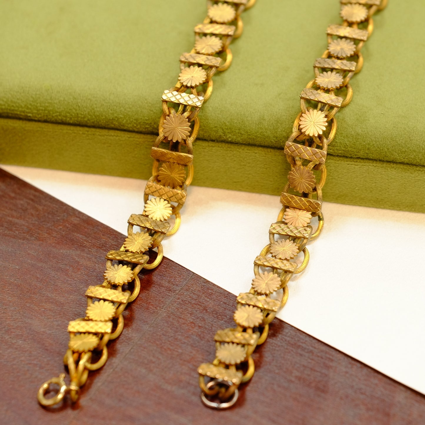 Victorian Sterling Overlay gold wedding bridal pair bracelets