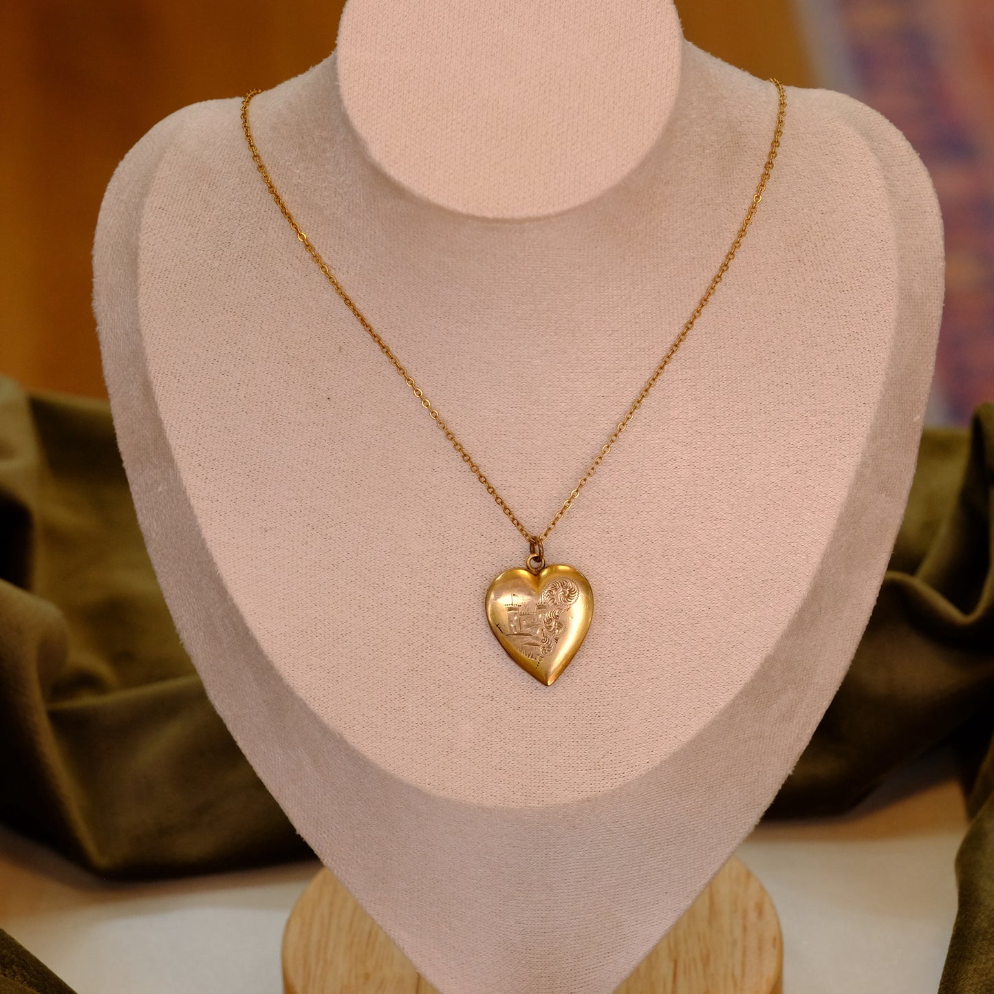 GF Heart Locket on Chain with Castle
