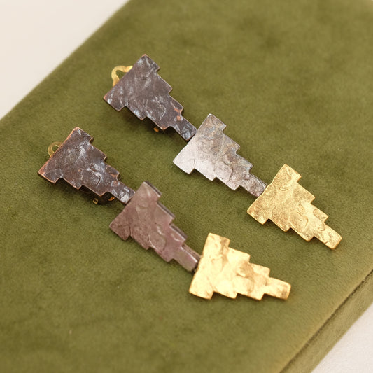 Vintage Yves Saint Laurent 3 color earrings 1980s