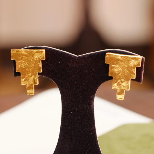Vintage Yves Saint Laurent Geometric Earrings 1980s