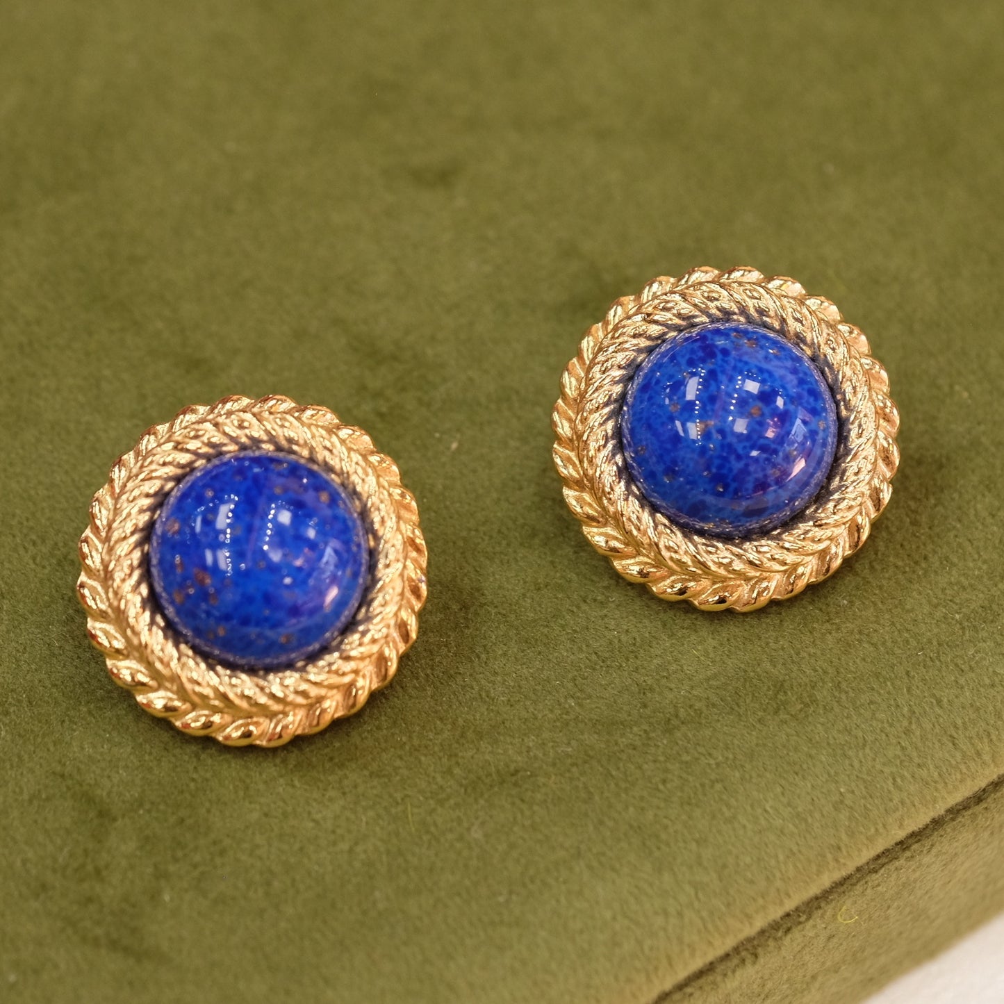 Vintage Christian Dior Faux Lapis Earrings 1990s