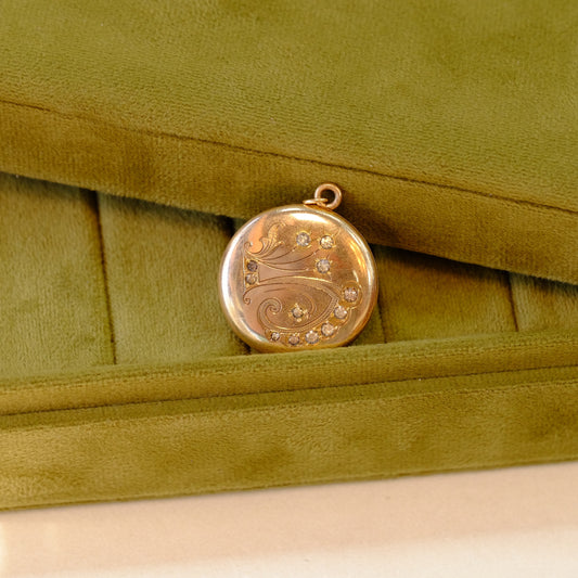 Ornate Gold Filled and Paste Locket
