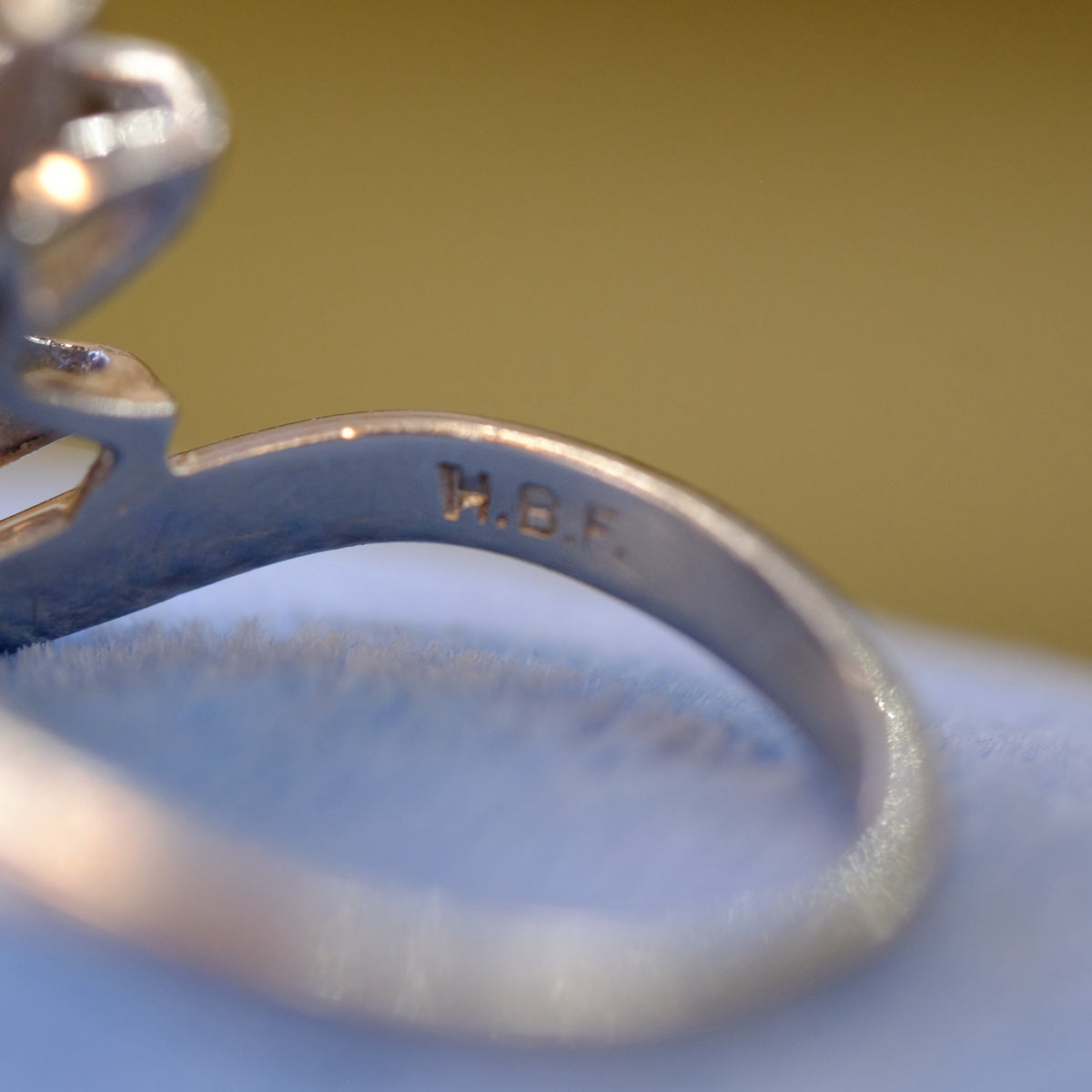 Platinum and Diamond Flower Ring