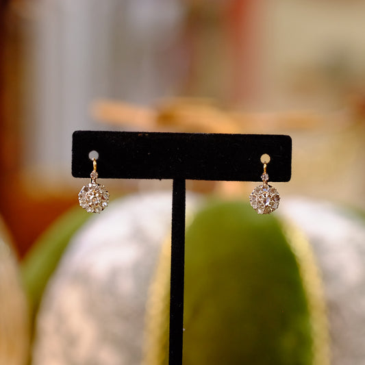 18k Rose Cut Diamond Earrings