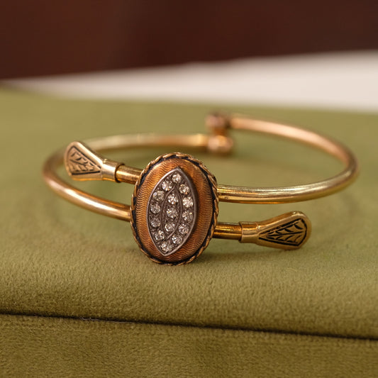 Victorian 12k gold filled bypass oval Clamper