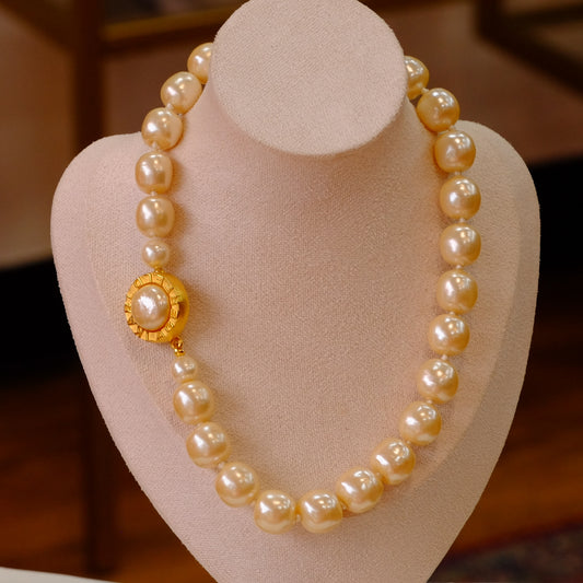 Vintage Karl Lagerfeld Baroque pearl necklace 1980s