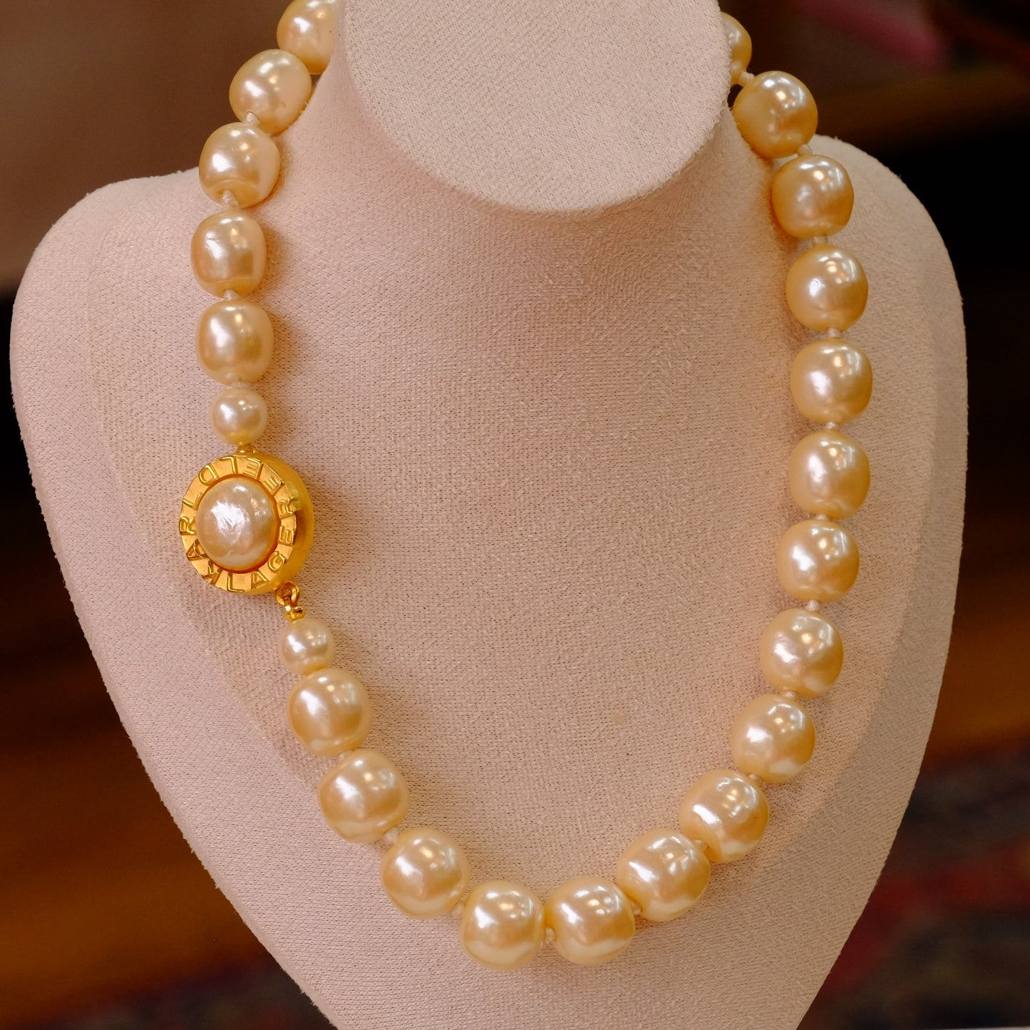 Vintage Karl Lagerfeld Baroque Pearl Necklace 1980s