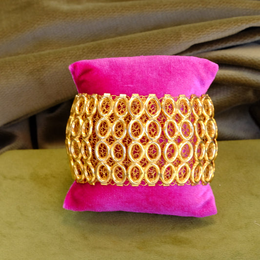 Statement Woven Gold tone Bracelet