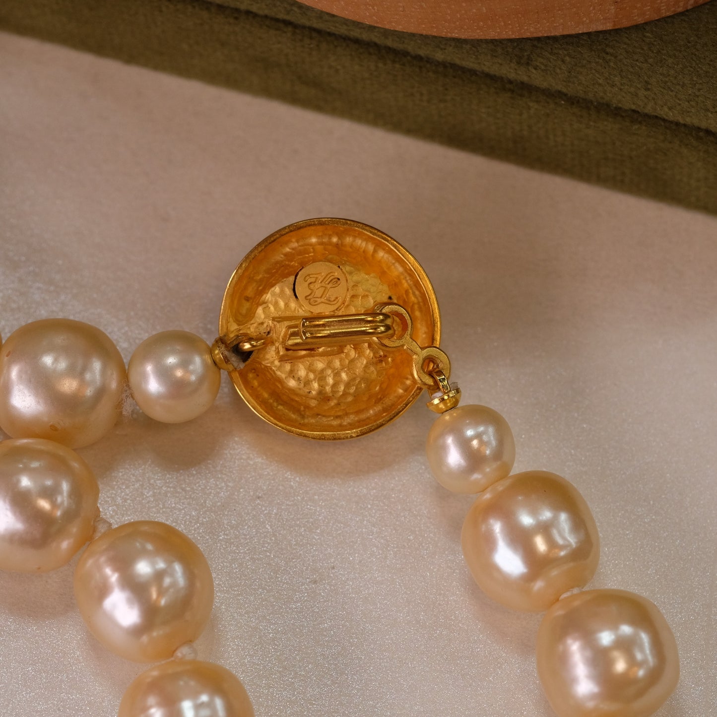 Vintage Karl Lagerfeld Baroque Pearl Necklace 1980s