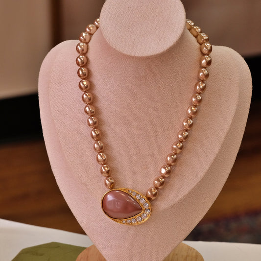 Vintage Yves Saint Laurent Faux Pearl Necklace 1990s