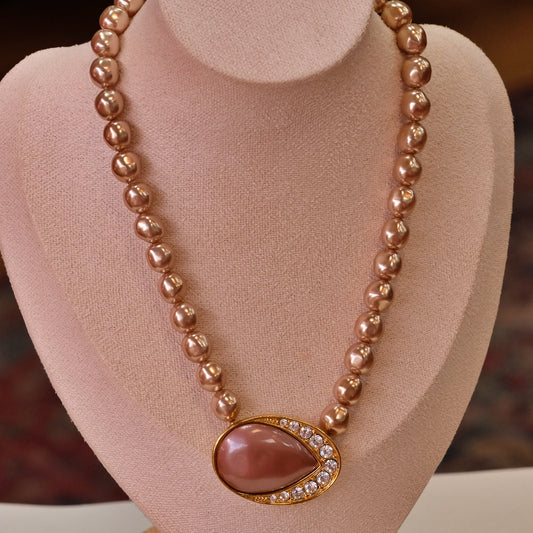 Vintage Yves Saint Laurent Faux Pearl Necklace 1990s