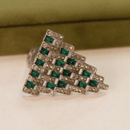 Art Deco Green Dress Clip