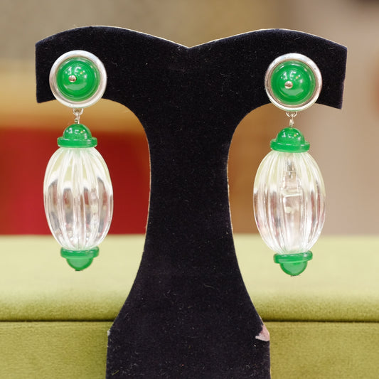 Vintage Christian Dior Plastic Dangle Earrings 1973