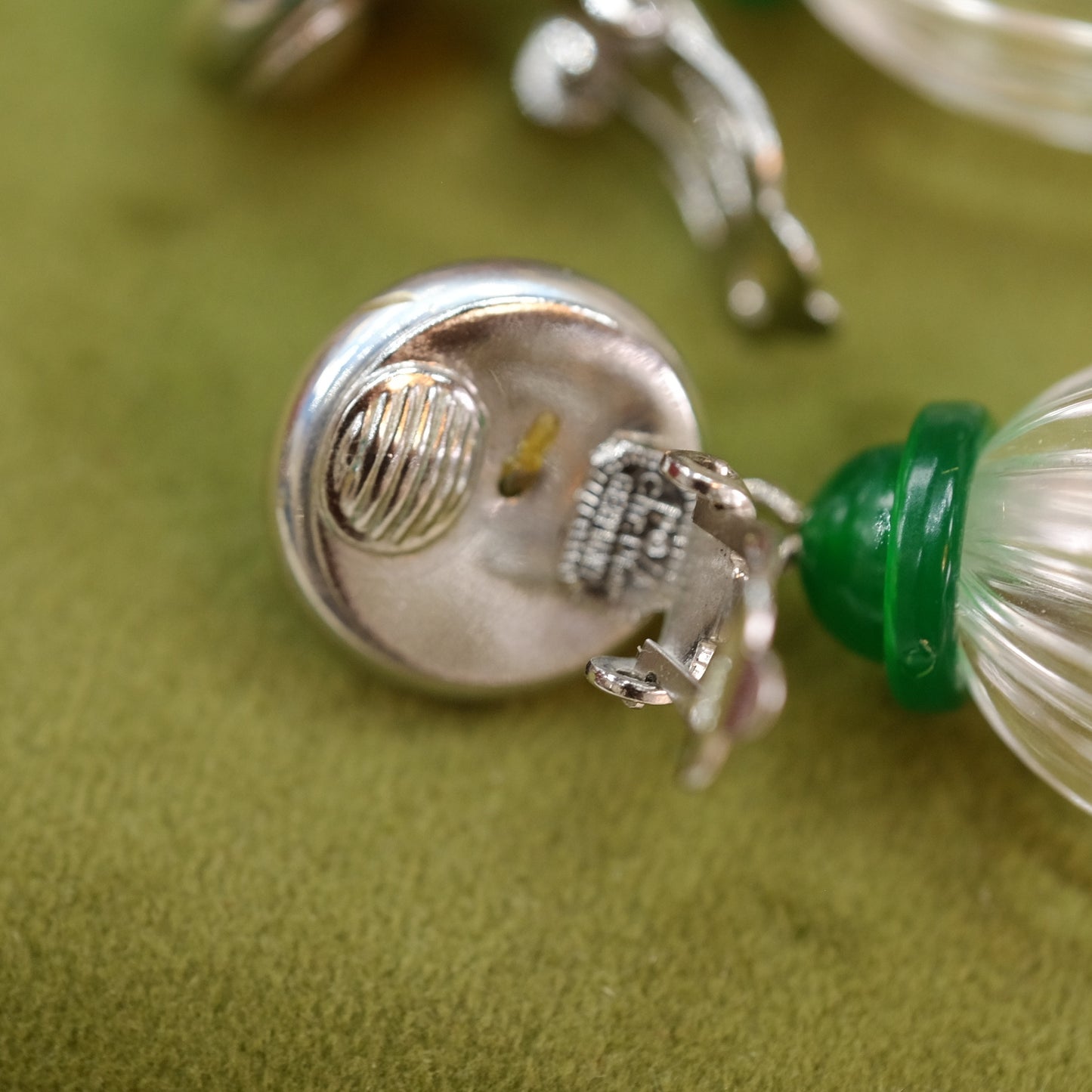 Vintage Christian Dior Plastic Dangle Earrings 1973