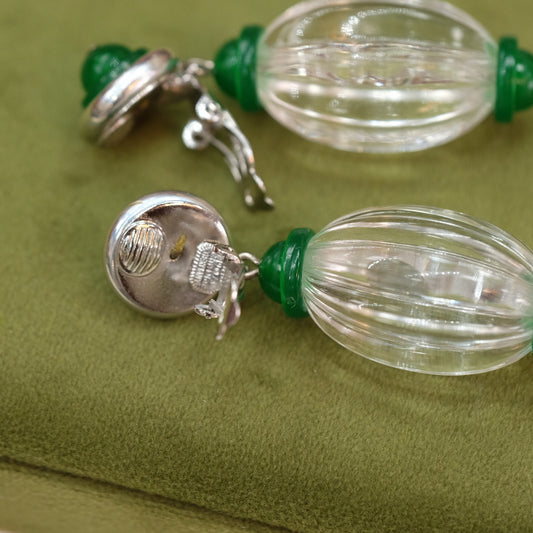 Vintage Christian Dior Plastic Dangle Earrings 1973