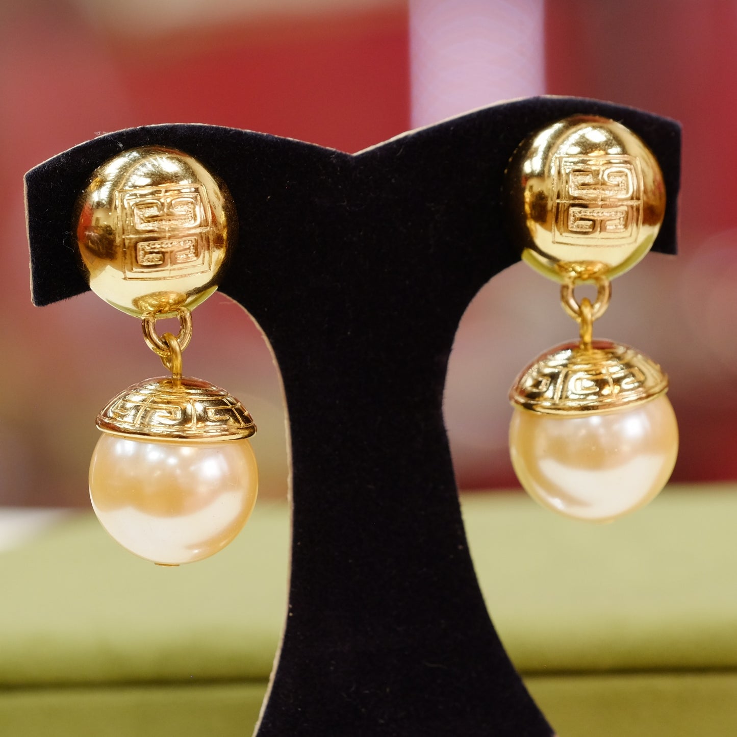 Vintage Givenchy Faux Pearl Earrings 1990s