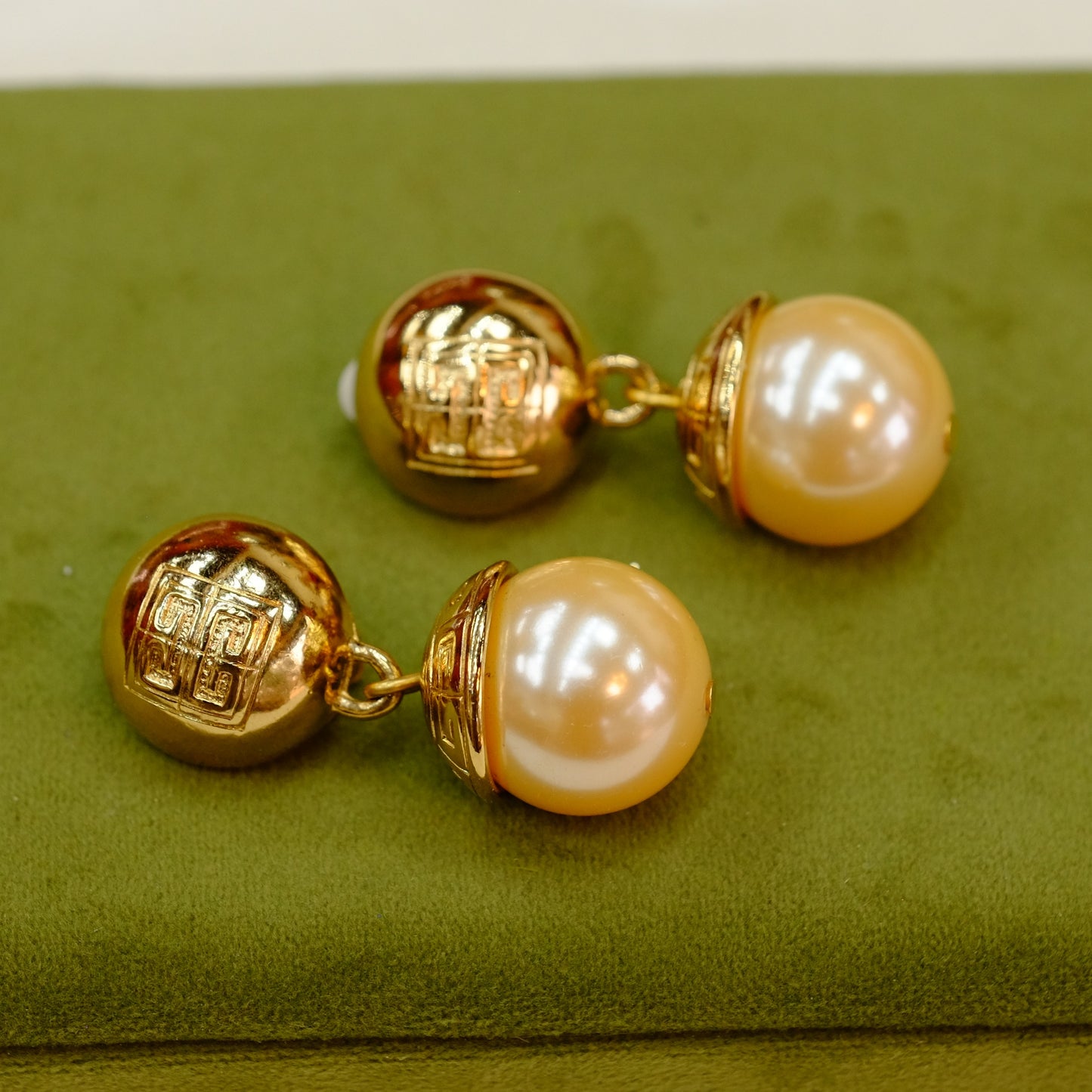 Vintage Givenchy Faux Pearl Earrings 1990s