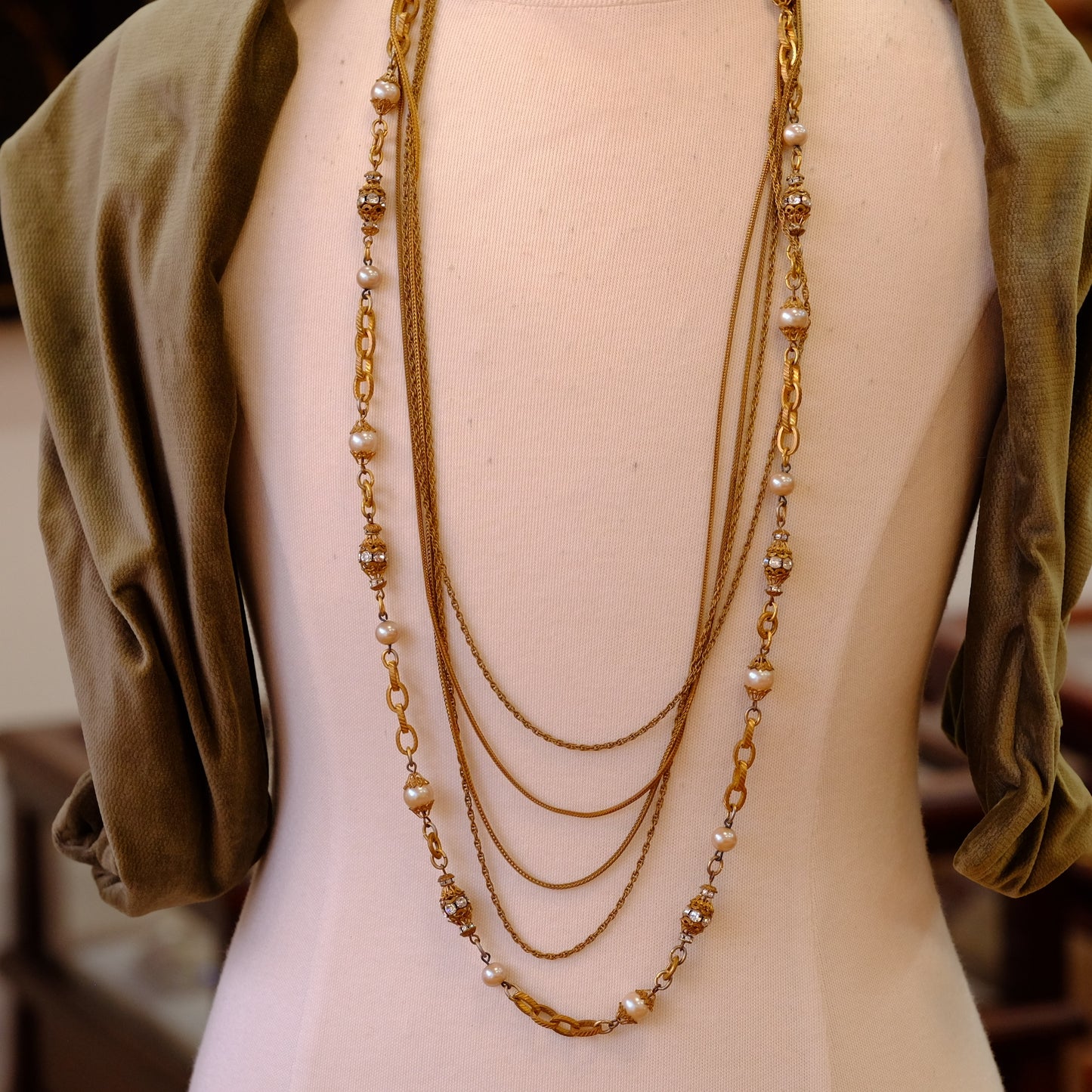 Early Chanel by Robert Goossens Chain Necklace 1950s