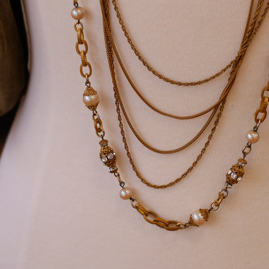 Early Chanel by Robert Goossens Chain Necklace 1950s