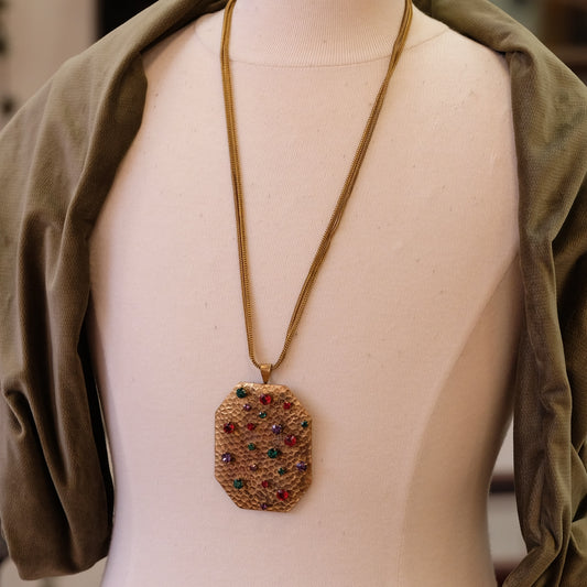 Vintage Roger Scemama Gem Color Large Pendant 1970s