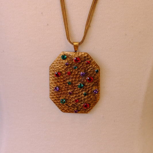 Vintage Roger Scemama Gem Color Large Pendant 1970s
